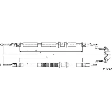 Трос ручника CABOR 1231334475 V335IBN 11.5862 8 90RS