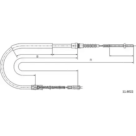 Трос ручника CABOR 7J7Y7G 1231334945 11.6022 W UWDD изображение 0