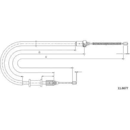 Трос ручника CABOR 1231335133 5 8U3XA QMLDBK 11.6677