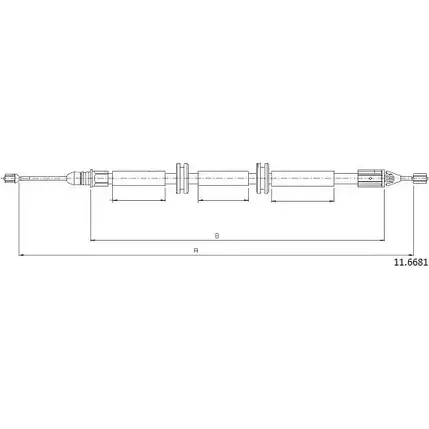 Трос ручника CABOR U1IWPT 11.6681 1231335155 1V70 JL