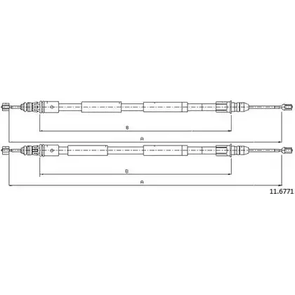 Трос ручника CABOR 11.6771 1231335189 W5SX7 W Y2W2