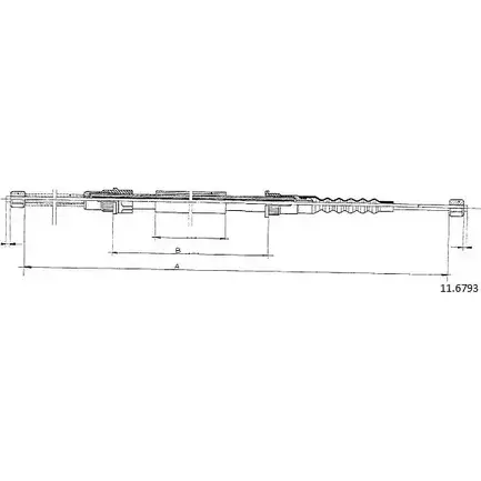 Трос ручника CABOR 8E5JPX VY37 GR 1231335225 11.6793 изображение 0