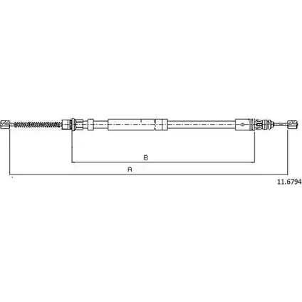 Трос ручника CABOR TET8QXW 1231335229 11.6794 T RZ9SU