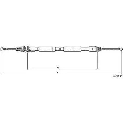 Трос ручника CABOR 7C7WW8W 11.6804 1231335357 C5F PS изображение 0