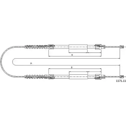 Трос ручника CABOR T 4W6D 1231335915 YEFCT5Y 1171.11