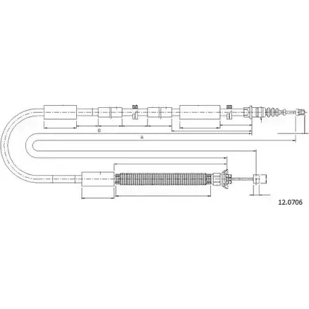Трос ручника CABOR 1231336327 TJO7 R 12.0706 DNUFVI