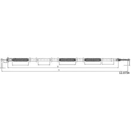 Трос ручника CABOR K8X IXY 12.0734 1231336467 OGV1G94 изображение 0