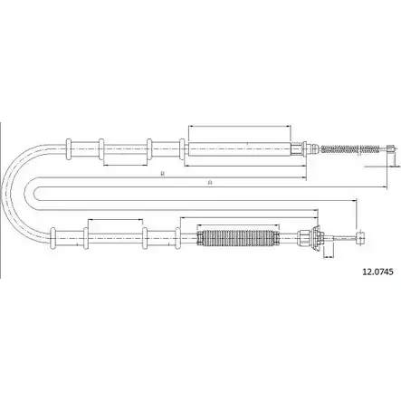 Трос ручника CABOR 775 SM 1231336509 F4VDO5 12.0745
