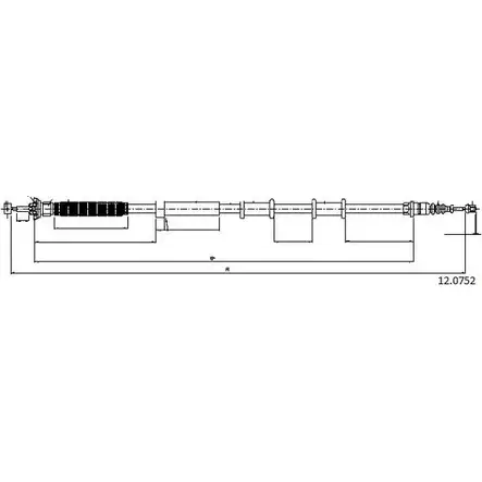 Трос ручника CABOR 7QQI I 1231336537 MF9UP 12.0752 изображение 0