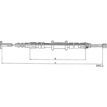 Трос ручника CABOR 9ZQ9N 1231337565 USF1 RKF 1651.2