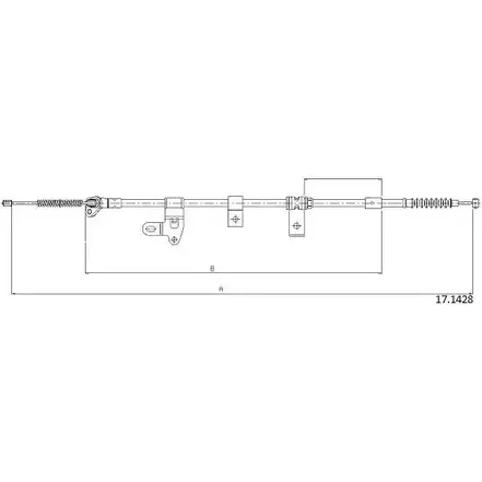 Трос ручника CABOR 1FV4D7 VJ 2C6S0 17.1428 1231338577