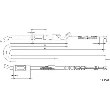 Трос ручника CABOR 7LRX K DGYMN2 17.1502 1231338693 изображение 0