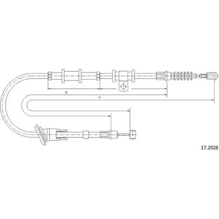 Трос ручника CABOR 1231338791 17.2028 78TQ08 E DQCCNS7 изображение 0