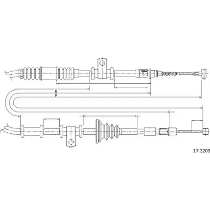 Трос ручника CABOR 5QMX 4 17.2203 1231338877 B3QKGQR
