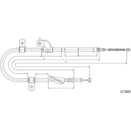 Трос ручника CABOR DCYJ5 7OM RR9 17.2603 1231339071 изображение 0