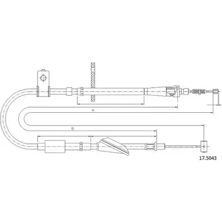 Трос ручника CABOR 17.5043 2JW81 1231339505 V9 2QZ изображение 0