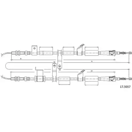 Трос ручника CABOR GG1FUNW 1231339535 WEULP B 17.5057