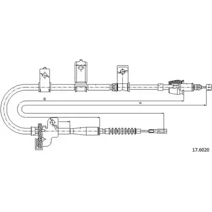 Трос ручника CABOR W55YK 1231339609 17.6020 V3G2Y 2U