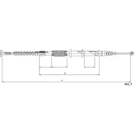 Трос ручника CABOR 1231341129 2T5GW 3Y XECU 461.7 изображение 0