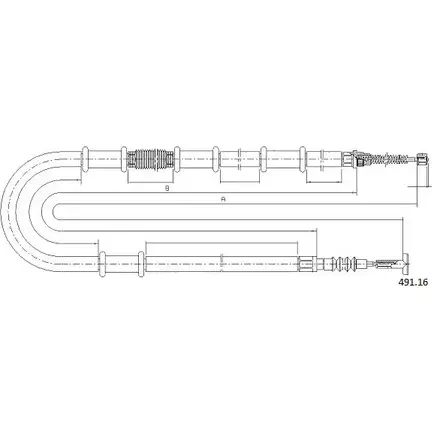 Трос ручника CABOR 491.16 PRBX WZ 99IGKB 1231341257