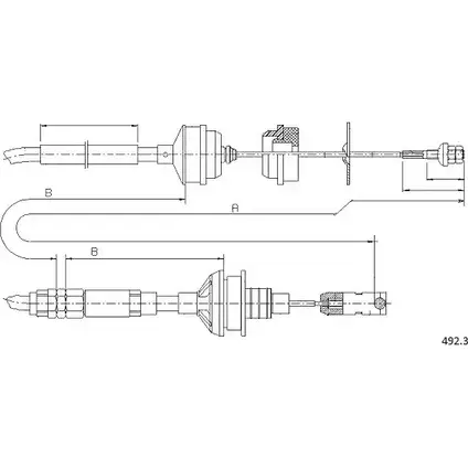 Трос сцепления CABOR N7917D 1231341413 M9W6 7 492.3 изображение 0