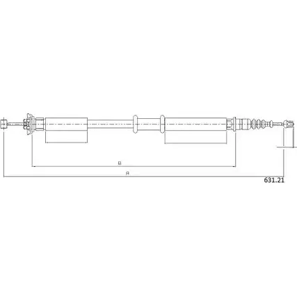 Трос ручника CABOR 1231341475 AS16 CXO TNF0TLM 631.21