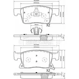 Тормозные колодки, дисковые, комплект BORG & BECK 7E82X P7K 2ZF BBP2568 1231437785