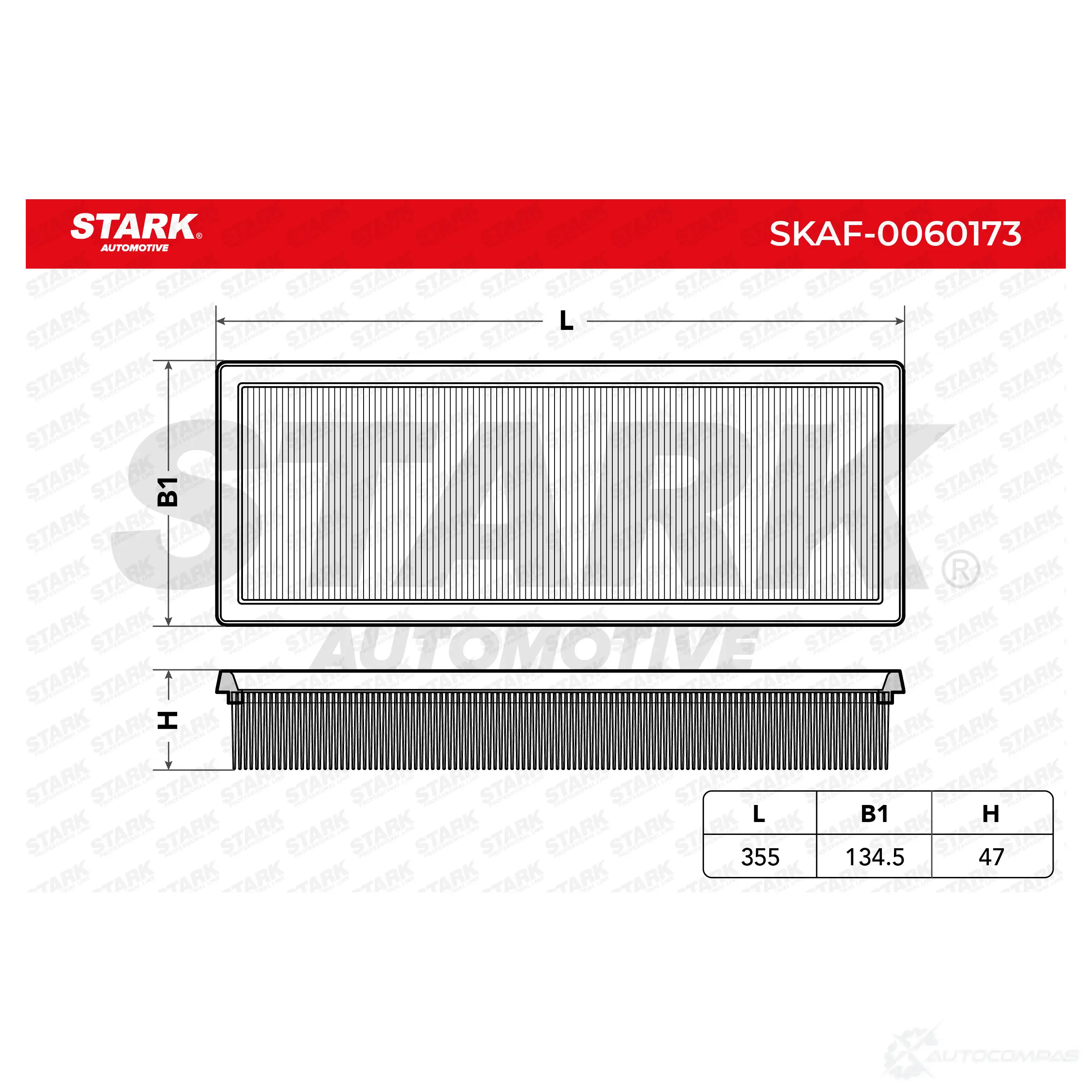 Воздушный фильтр STARK 1437747156 skaf0060173 GPRV0A 2 изображение 1