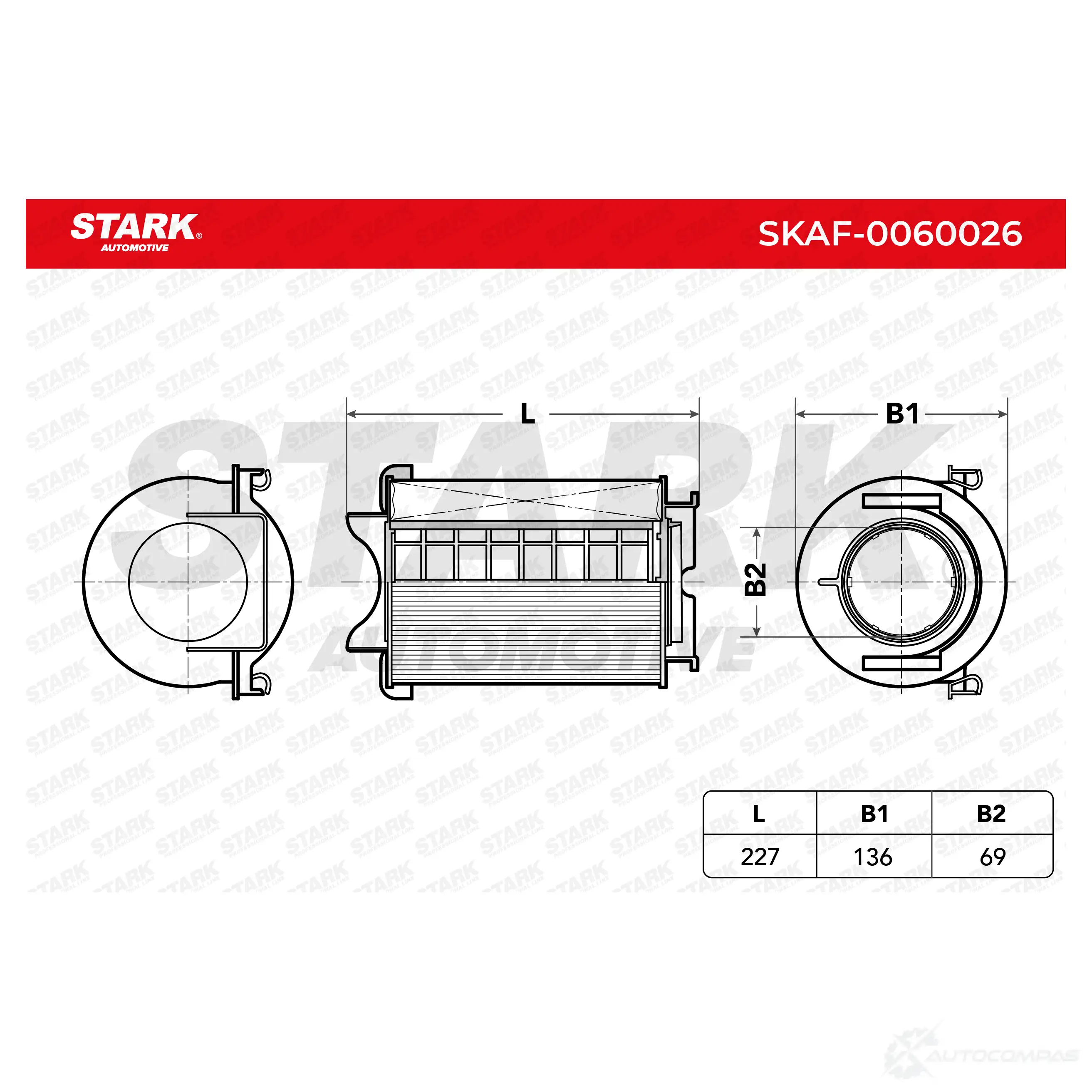 Воздушный фильтр STARK 1438026342 skaf0060026 2 5HQR8
