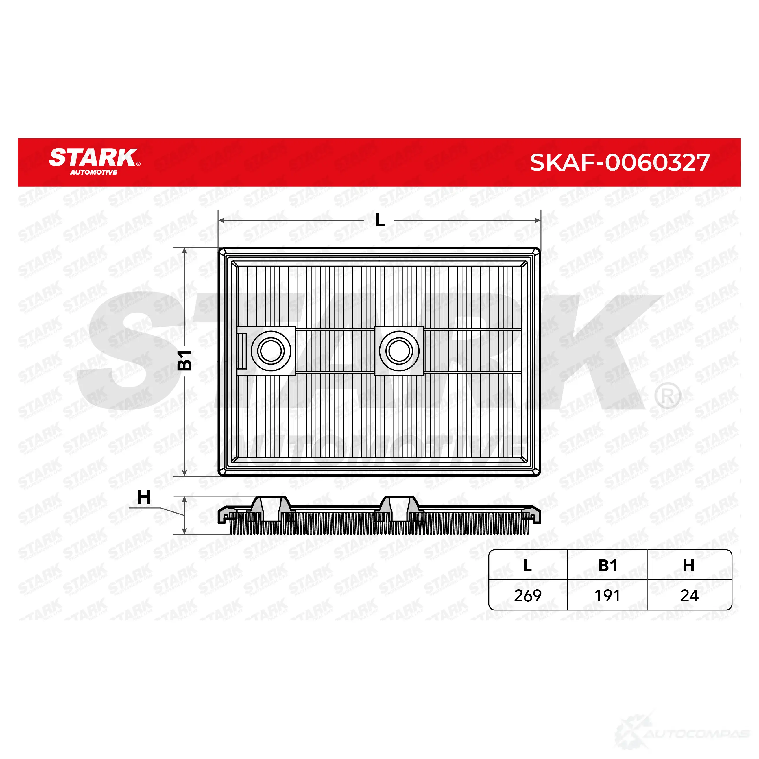 Воздушный фильтр STARK skaf0060327 H5OS W43 1437811220 изображение 5