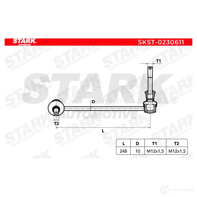 Стойка стабилизатора, тяга STARK skst0230611 1437823896 SO53 G9 изображение 5