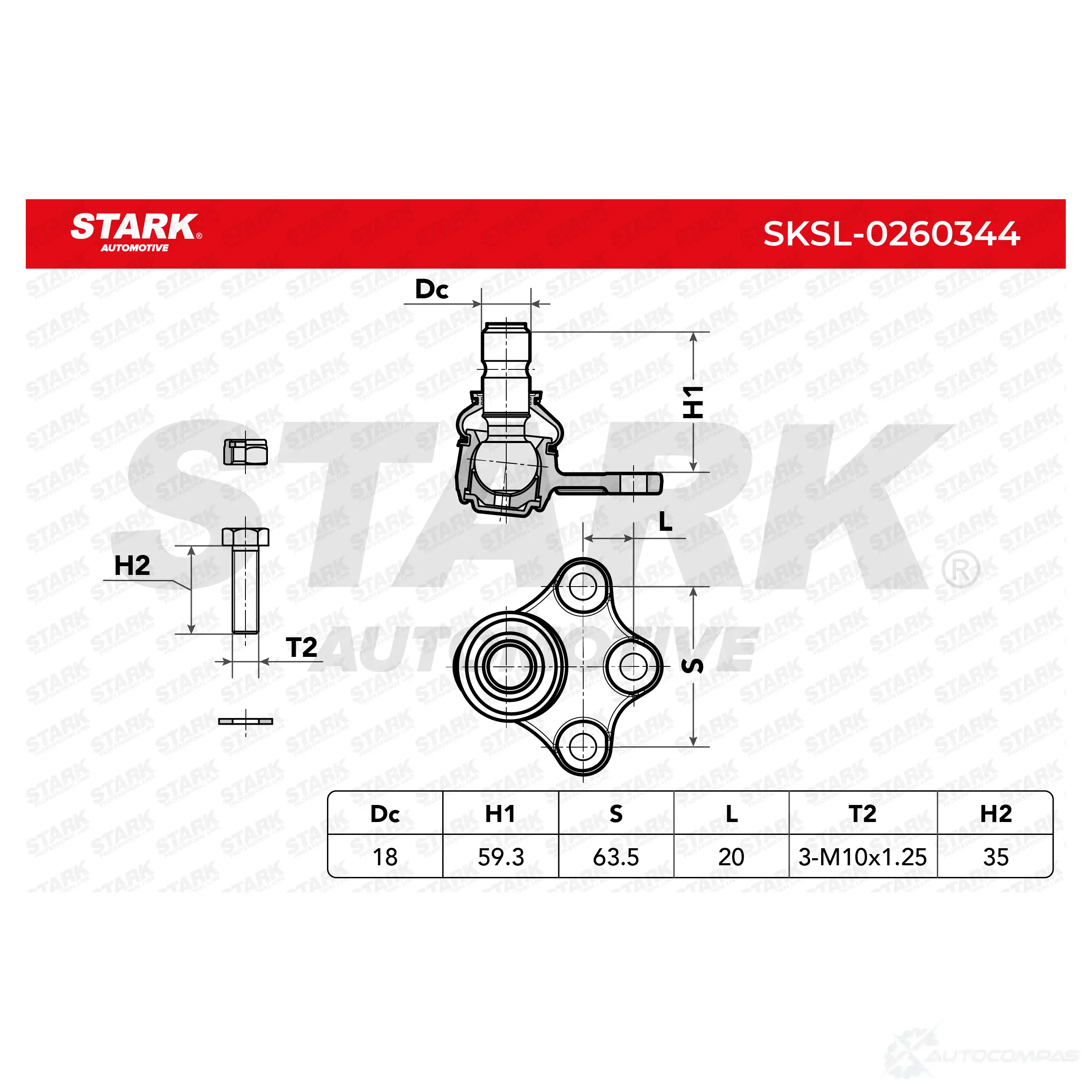 Шаровая опора STARK 4V 8SU sksl0260344 1437827047 изображение 4