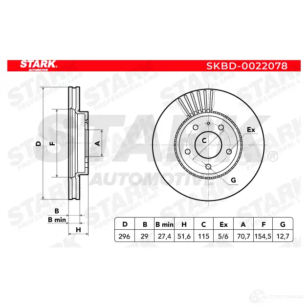 Тормозной диск STARK Z XECK3 skbd0022078 1438026016 изображение 4