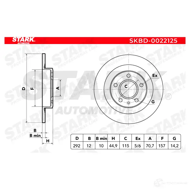 Тормозной диск STARK 1438025331 skbd0022125 F N0XL7D изображение 4
