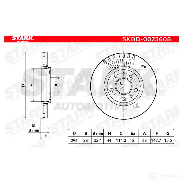 Тормозной диск STARK 1438026117 UEM HE skbd0023608 изображение 3