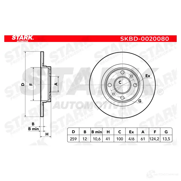 Тормозной диск STARK skbd0020080 NZ6TJ Q 1438023744 изображение 6