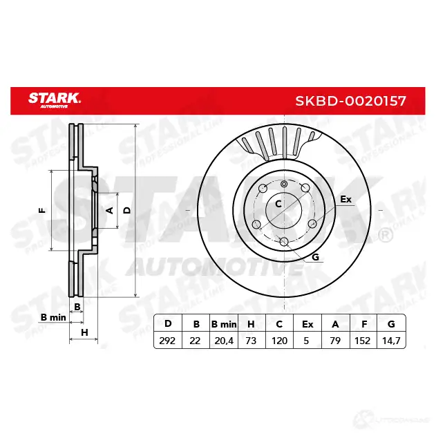 Тормозной диск STARK skbd0020157 1438025861 I UI8B изображение 6