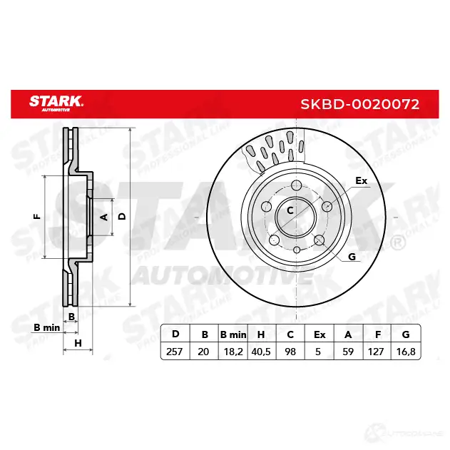 Тормозной диск STARK FE JXQ 1438024141 skbd0020072 изображение 4