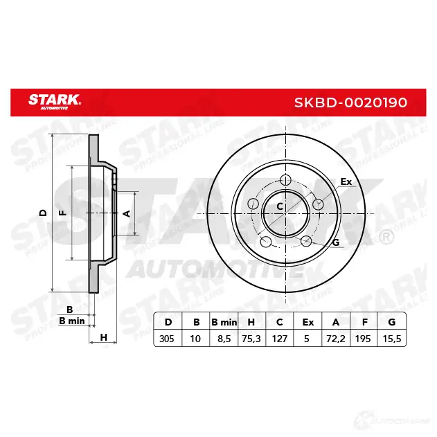 Тормозной диск STARK skbd0020190 52 X68 1438023370 изображение 3