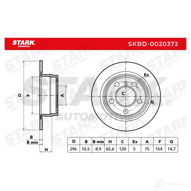 Тормозной диск STARK ZL P4BD 1438024593 skbd0020372 изображение 4