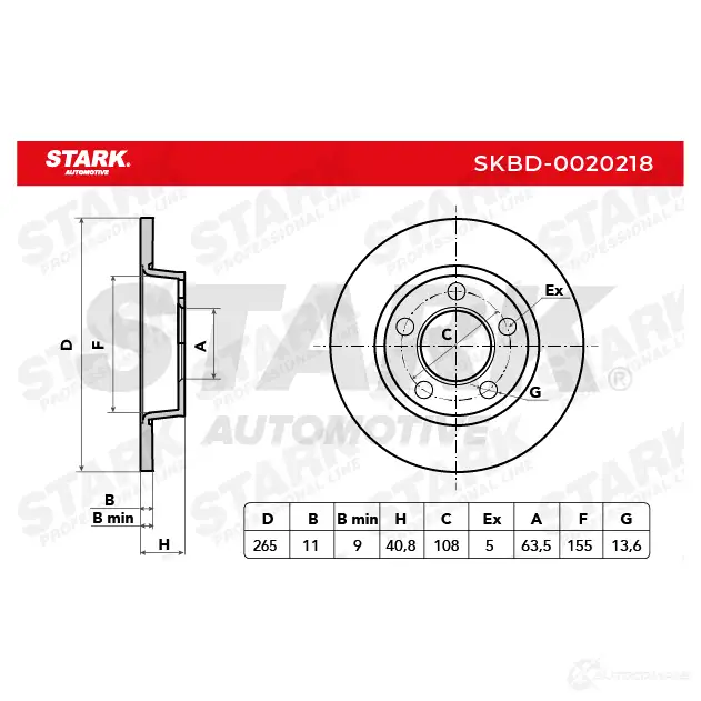 Тормозной диск STARK 1438024425 TLK AUF skbd0020218 изображение 4