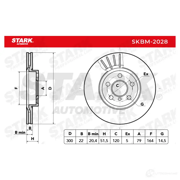 Тормозной диск STARK Q SLIDJ 1438025961 skbm2028 изображение 5