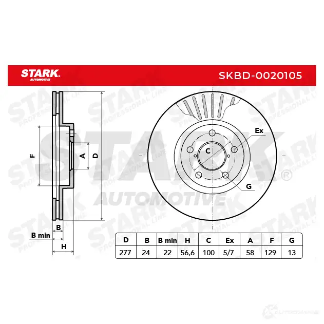Тормозной диск STARK Z LY1VP2 1438025048 skbd0020105 изображение 4