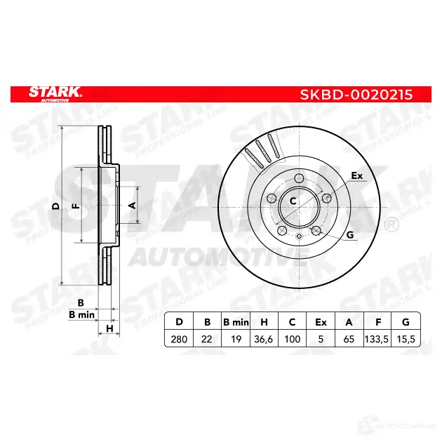 Тормозной диск STARK WHQP7 ZB skbd0020215 1438025604 изображение 4