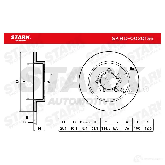 Тормозной диск STARK 1438025605 skbd0020136 AIKM 2S изображение 4