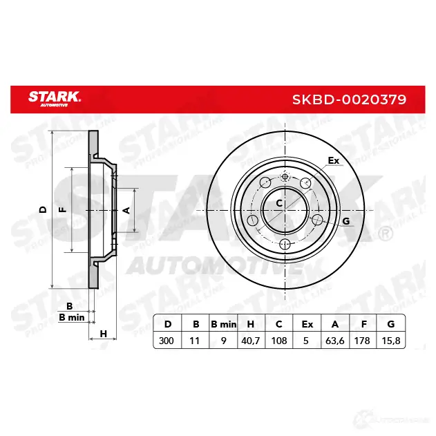 Тормозной диск STARK 1438025357 GJZ TNOS skbd0020379 изображение 4