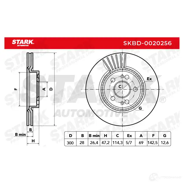 Тормозной диск STARK NAF0 Y skbd0020256 1438026086 изображение 1