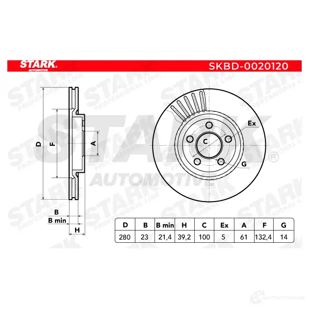 Тормозной диск STARK skbd0020120 1438026056 5 29WQ23 изображение 6