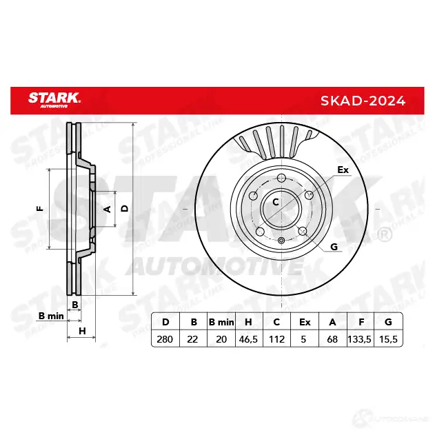 Тормозной диск STARK Q HLB3 skad2024 1438025032 изображение 6