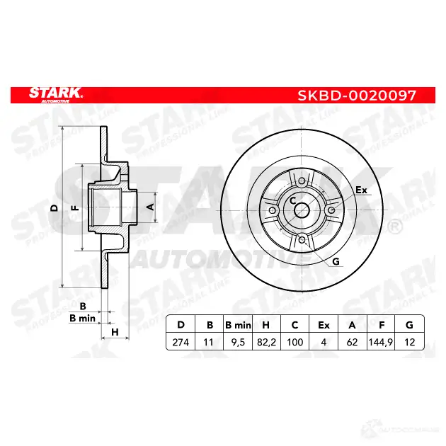 Тормозной диск STARK skbd0020097 K TLP2N 1438025345 изображение 2